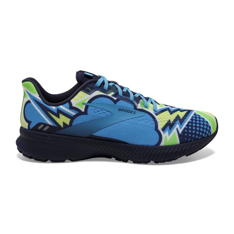 Brooks Launch 8 Light-Cushion Road Running Shoes - Men's - Navy/Blue/Green (13845-CVUW)